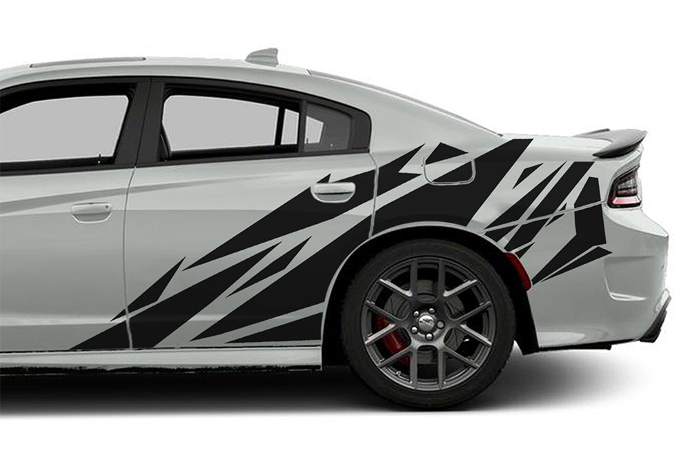 Dodge Charger Checkered Rocker Panel Side Stripes Decal
