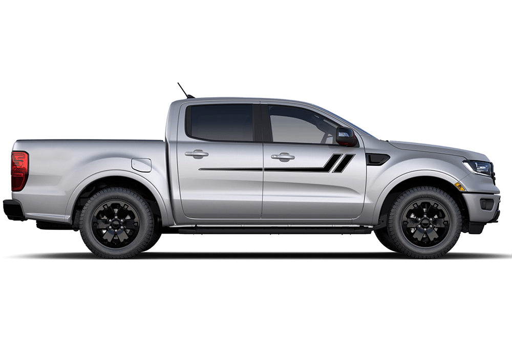 Side Hockey Stripes Vinyl Decals Compatible with Ford Ranger