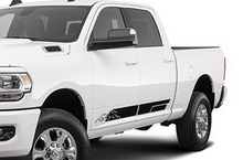 Load image into Gallery viewer, Side Mountain Stripes Graphics Vinyl Decal Compatible with Dodge Ram Crew Cab 3500 Bed 6&#39;4”