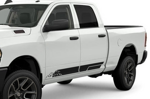 Side Mountains Stripes Graphics Kit Vinyl Decal Compatible with Dodge Ram 2500 Crew Cab