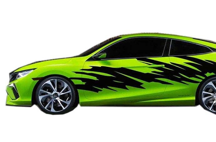 Side Scratches Graphics Vinyl Decals Compatible with Honda Civic