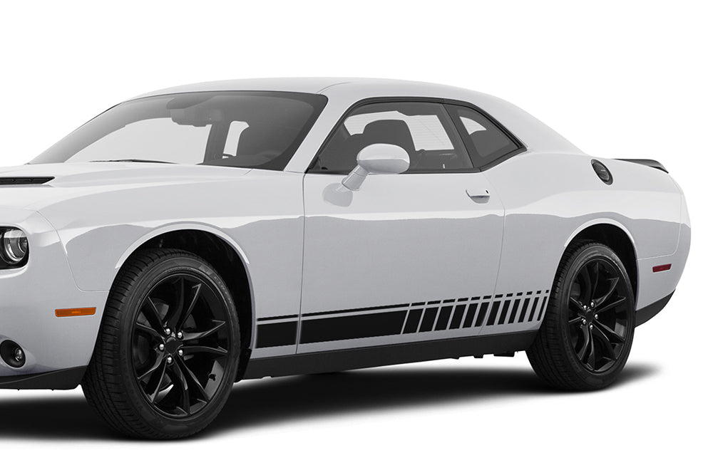 Flat Matte Black Side Stripes Kit For 1970 Dodge Challenger R/T - USA Made
