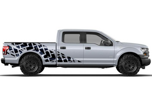 Bed Side Tire Tracks Graphics Vinyl Decals For Ford F150