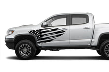 Load image into Gallery viewer, Side USA Flag Graphics Vinyl Decals Compatible with Chevrolet Colorado Crew Cab