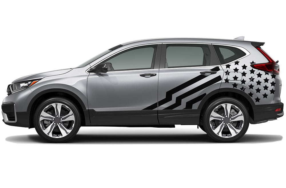 Side Flag USA Graphics vinyl decals for Honda CRV