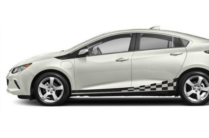 Side Wavy Stripes Graphics Vinyl Decals Compatible with Chevrolet Volt