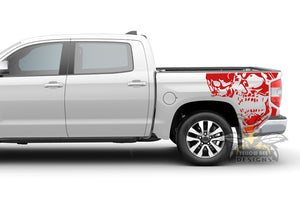 Side Bed Skulls Graphics Vinyl Decals for Toyota Tundra