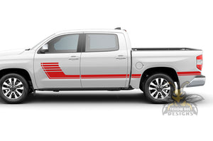 Side Center Hockey Stripes Graphics Vinyl Decals for Toyota Tundra