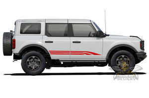 Side Center Triple Stripes Graphics Vinyl Decals for Ford bronco