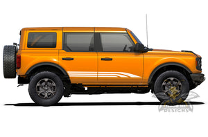 Side Center Triple Stripes Graphics Vinyl Decals for Ford bronco