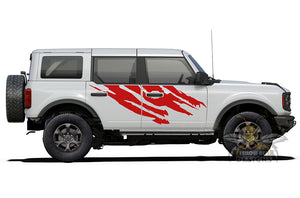 Side Door Shred Graphics Vinyl Decals for Ford bronco