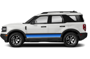 Side Door decals Graphics Blue Retro Stripes for Ford bronco