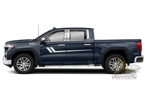 Side Hockey Stripes Graphics Vinyl Decals Compatible with GMC Sierra Crew Cab
