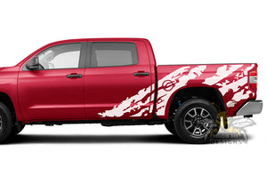 Side Shred Graphics Kit Vinyl Decal Compatible with Toyota Tundra Crewmax