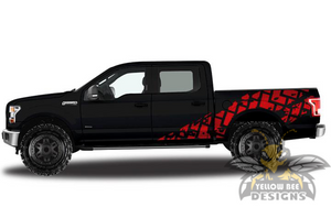 Tire Tracks Side stripes Graphics Ford F150 Super Crew Cab decals