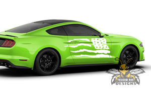 Side USA Flag Graphics Vinyl Decals For Ford Mustang