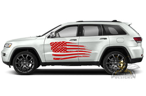 Side USA Flag Graphics  decals for Grand Cherokee