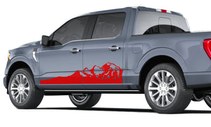 Side View Doors Mountains Graphics Decals For Ford F150