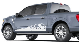 Side View Doors Mountains Graphics Decals For Ford F150