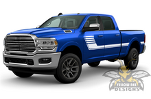 Load image into Gallery viewer, Side Hockey Stripes Graphics Vinyl Decal Compatible with Dodge Ram Crew Cab 3500 Bed 6&#39;4”