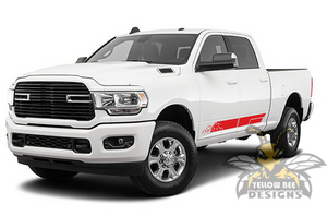 Side Mountain Stripes Graphics Vinyl Decal Compatible with Dodge Ram Crew Cab 3500 Bed 6'4”