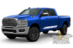 Side Mountain Stripes Graphics Vinyl Decal Compatible with Dodge Ram Crew Cab 3500 Bed 6'4”