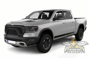 Side Stripes Graphics Kit Vinyl Decal Compatible with Dodge Ram Crew Cab 1500