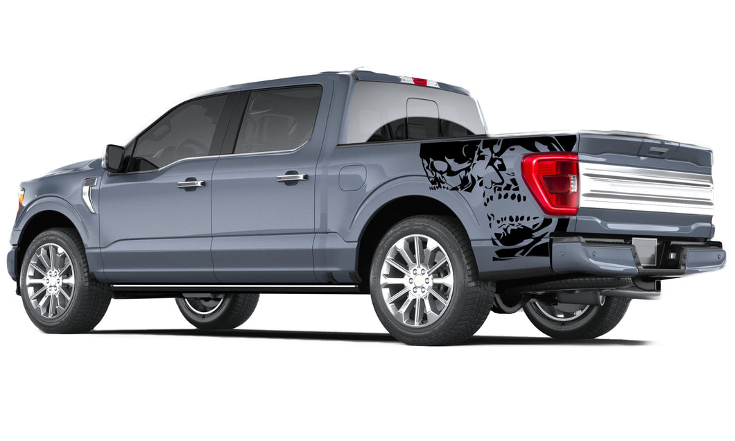 Ford F150 Skulls Bed Side Vinyl Graphics Decals For Ford F150