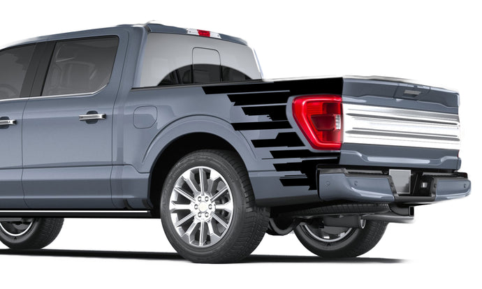 Skyscrapers Bed Vinyl Graphics Decals For Ford F150