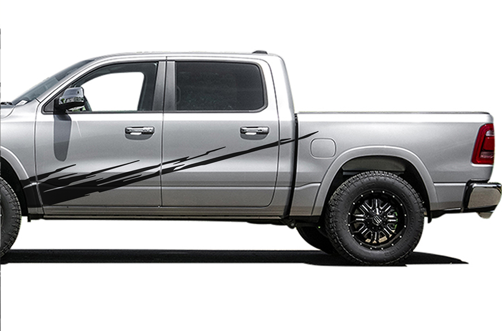 Spear Stripes Graphics Kit Vinyl Decal Compatible with Dodge Ram 1500 Crew Cab