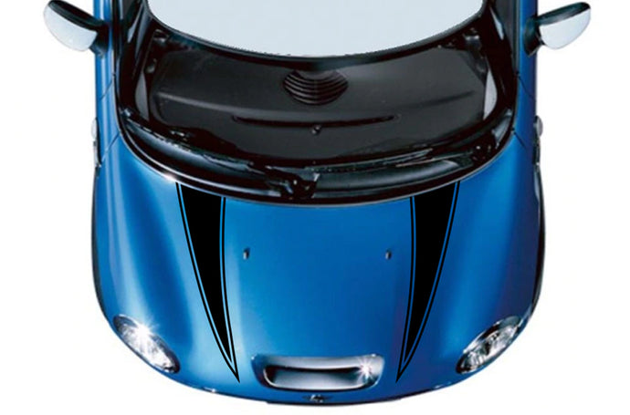 Spikes Hood Stripes Graphics Vinyl Decal Compatible with Mini Cooper
