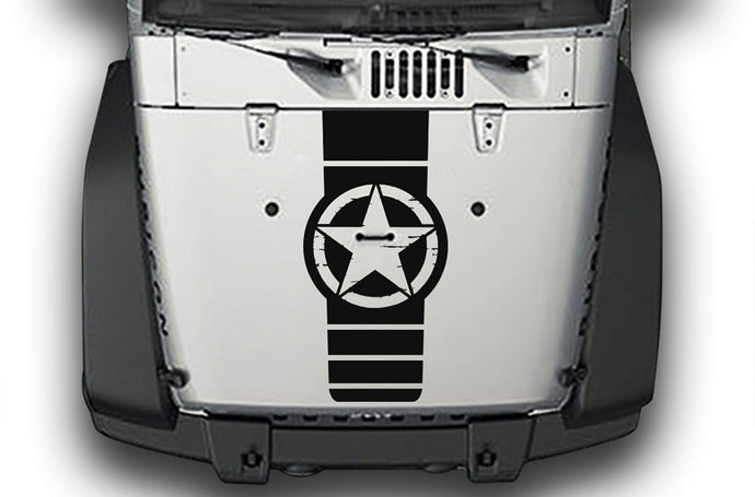 Star Badge Hood Wrangler Stickers Decals Compatible with Jeep