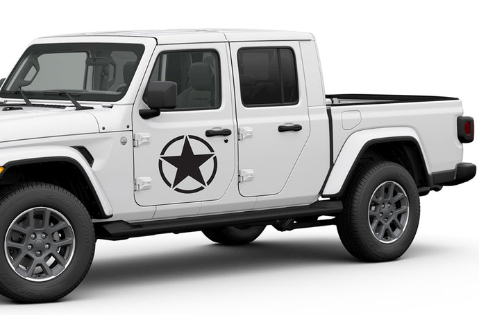Stars Side Graphics Kit Vinyl Decal Compatible with Jeep JT Gladiator 4 Door
