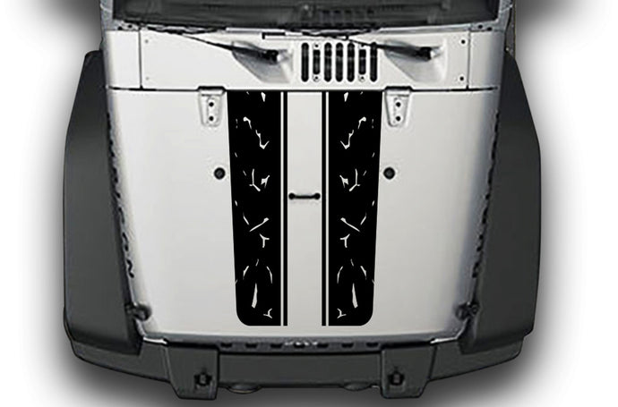 Stripes Hood Graphics decals JL Wrangler Hood stickers