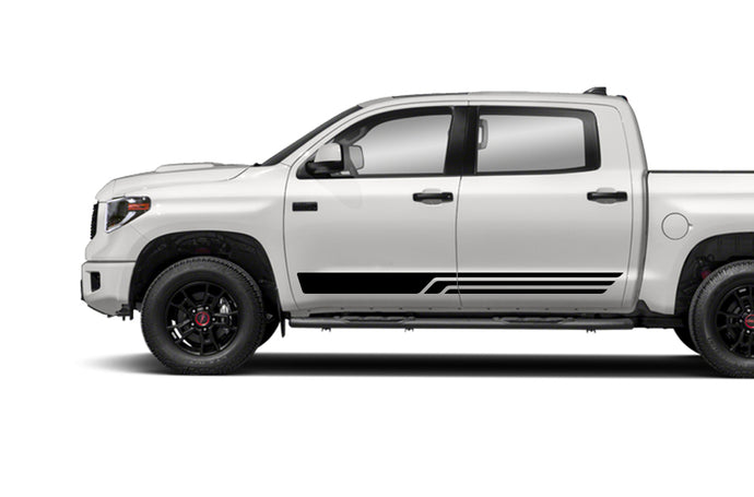 Three Lines Stripes Graphics Kit Vinyl Decal Compatible with Toyota Tundra Crewmax