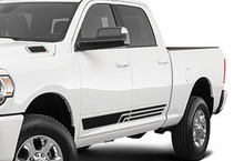 Load image into Gallery viewer, Three Lines Stripes Graphics Vinyl Decal Compatible with Dodge Ram Crew Cab 3500 Bed 6&#39;4”
