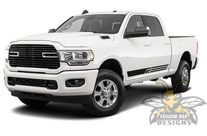 Three Lines Stripes Graphics Vinyl Decal Compatible with Dodge Ram Crew Cab 3500 Bed 6'4”