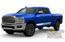 Load image into Gallery viewer, Three Lines Stripes Graphics Vinyl Decal Compatible with Dodge Ram Crew Cab 3500 Bed 6&#39;4”