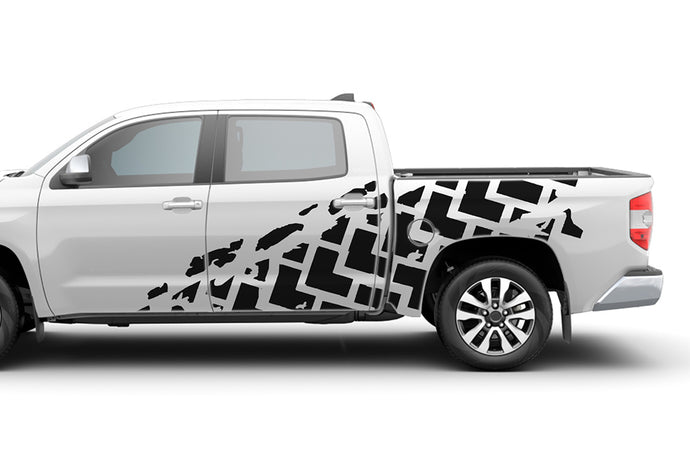 Tire Trucks Side Graphics Vinyl Decals for Toyota Tundra