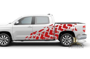 Tire Trucks Side Graphics Vinyl Decals for Toyota Tundra