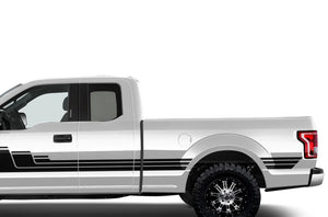 Triple Hockey Side Stripes Graphics Vinyl Decals Compatible with Ford F150 Super Cab 6.5''