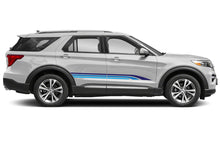 Load image into Gallery viewer, Triple Stripes Blue Shades Graphics For Ford Explorer decals