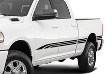 Load image into Gallery viewer, Triple Stripes Graphics Vinyl Decal Compatible with Dodge Ram Crew Cab 3500 Bed 6&#39;4”