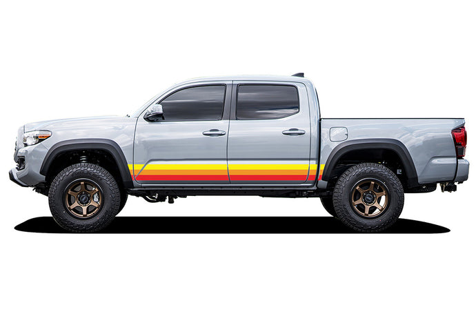 Triple Yellow Orange Red Color Stripes Tacoma decals Graphics