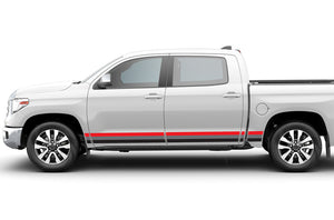 Triple Color Stripes Red-Gray-Black Graphics Decals for Toyota Tundra