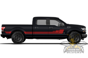 Triple Hockey Side decal Graphics 6.5 Ford F150 Super Crew Cab stripes 2019, 2020, 2021