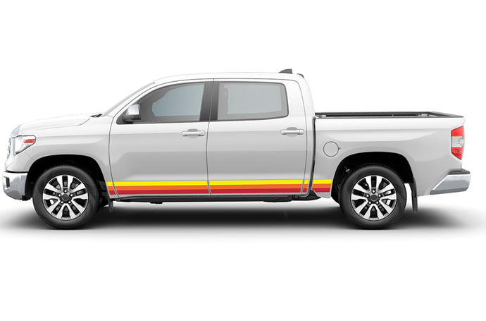 Triple Yellow Orange Red Stripes Graphics Decals for Toyota Tundra
