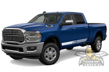 Load image into Gallery viewer, Triple Line Side Stripes Graphics Kit Vinyl Decal Compatible with Dodge Ram 2500 Crew Cab 2019, 2020
