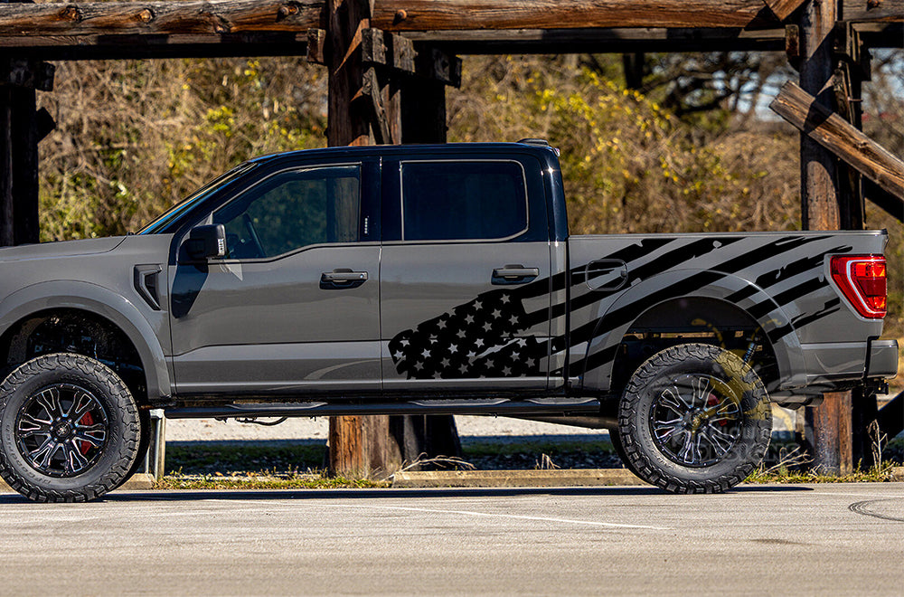 2x) Ford F250 F350 FX4 Off Road Decals Stickers Bed Side Red Gray 2x) Ford F250 F350 FX4 Off Road Decals Stickers Bed Side Red Gray