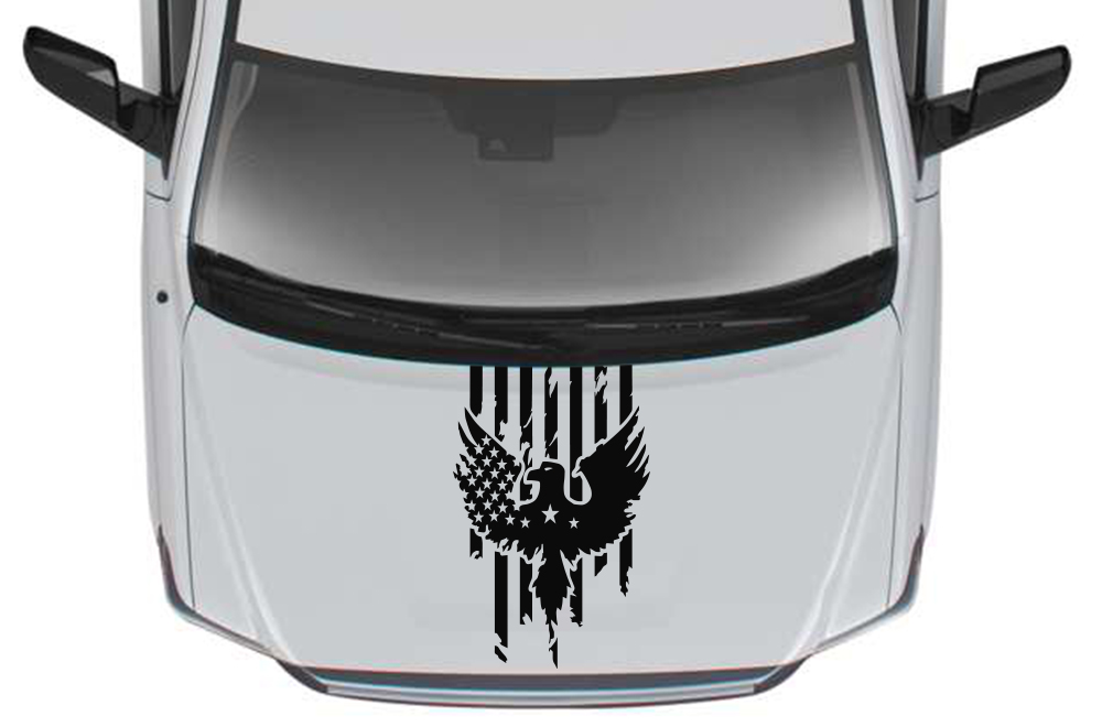 USA Eagle Hood Graphics Kit Vinyl Decal Compatible with Toyota Tundra Crewmax